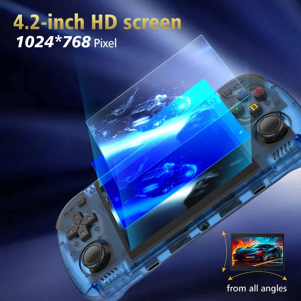 BOYHOM Green R36H PRO MAX Retro Gaming Console 4.2-inch IPS Screen RK3326 Processor 3000mAh Battery Open-Source Linux System Por