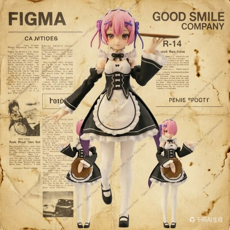 Sonderangebot GSC Original FIGMA Lahm und Rem 130mm Anime Actionfiguren-Set Sammlerstück für Jungen Weihnachtsgeschenk