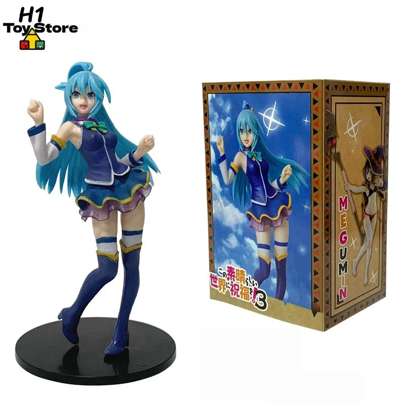KonoSuba Anime Action Figure Water Goddess Aqua & Bikini Megumin Standing Pose PVC Anime Girl Collectible Display Model Fan Gift