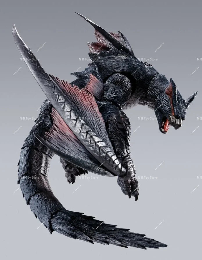 In Stock Bandai Genuino Shm Monster Hunter Mizutsune Nargacuga Ray Wolf Action Figures Anime Model Collection Child Toys