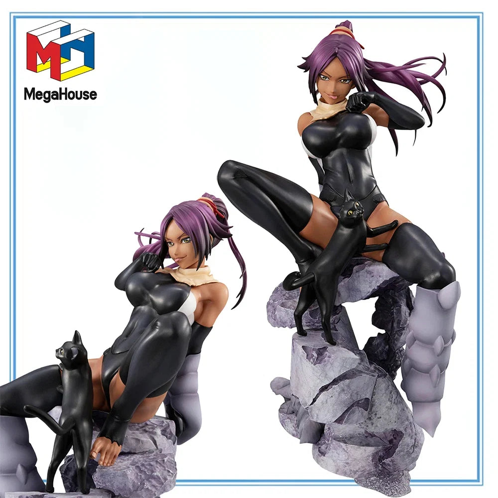 100% Original in Stock MegaHouse G.E.M. Bleach Shihouin Yoruichi Anime Figure Collection Series Garage Kit Model Decoration