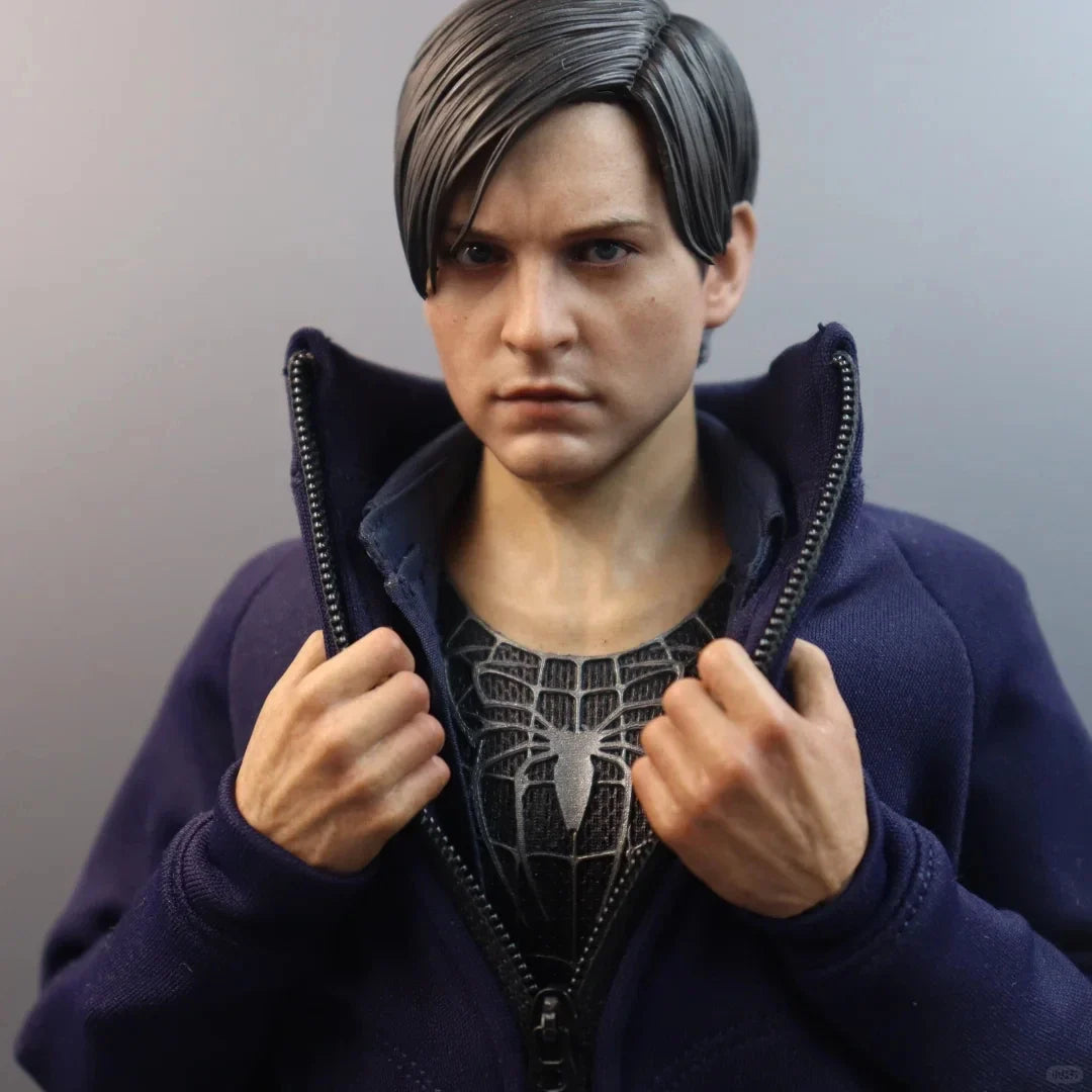 New In Stock Rise Work RW01 1/6 Scale Male Clothes Peter Parker Symbiont Black Spider Casual Suit For 12-inch Action Figure Toys