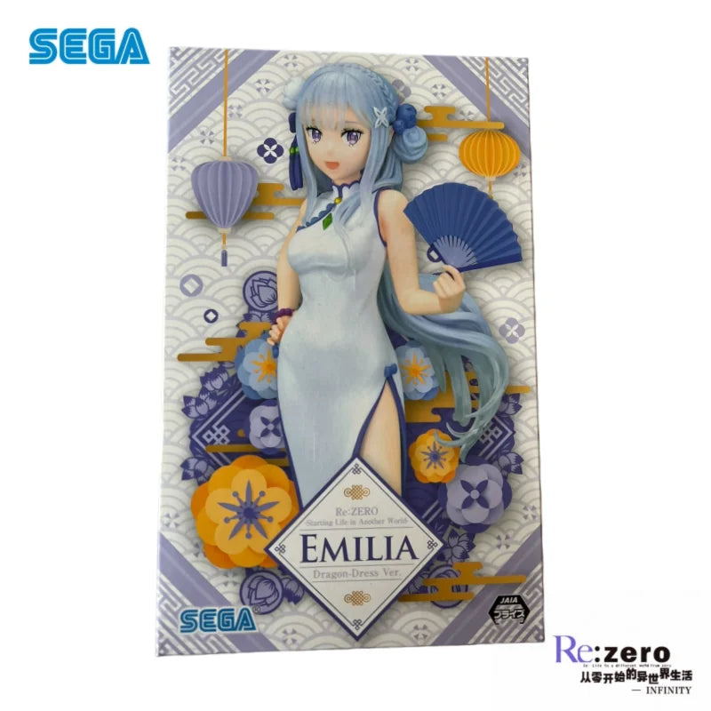 In Stock Sega Original Re Zero - Starting Life In Another World Emilia Action Figure Model Doll Brand New Boxed Model Garage