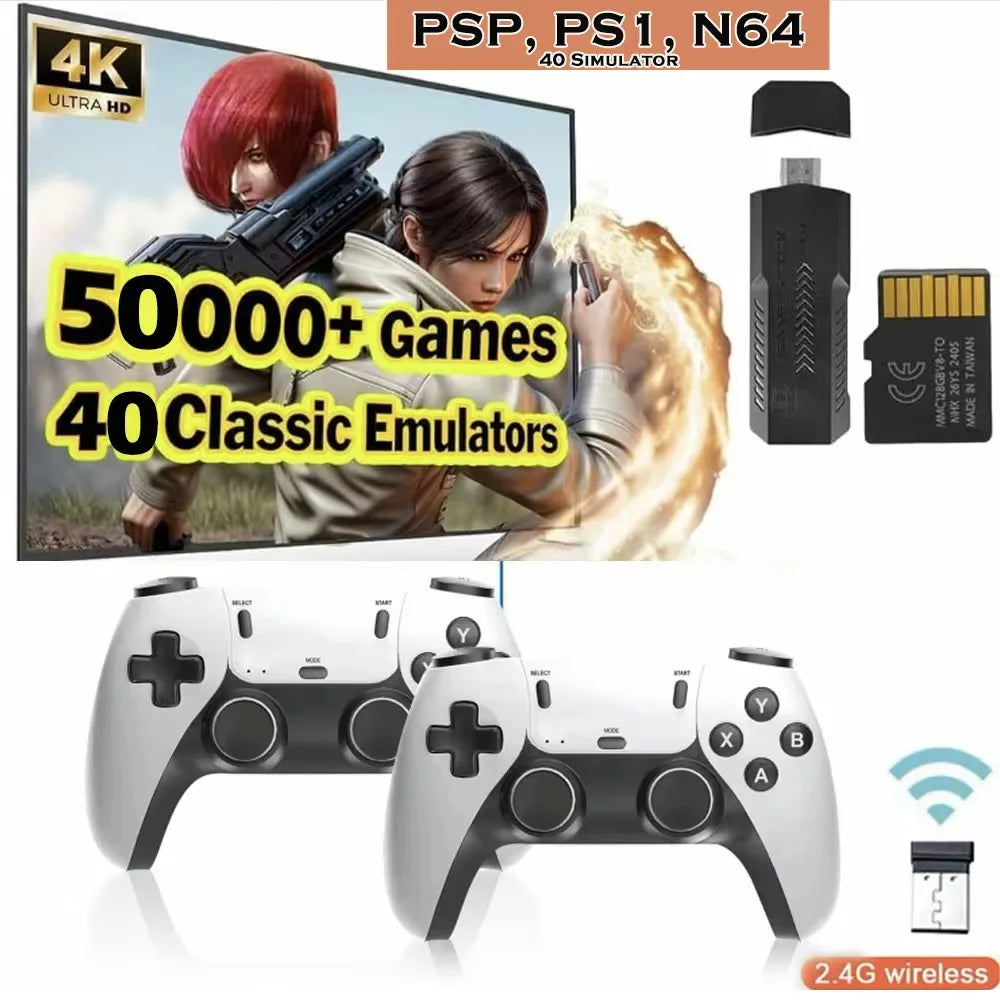 X2PRO Retro Game console 4K 3D Game arcade wireless retro TV Home game console Support 2/4 players For PSP PS1 GBA Game X2 ultra