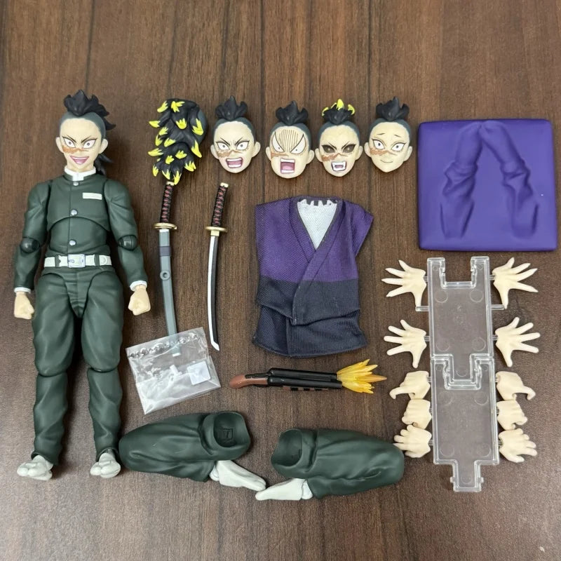 In Stock Original Aniplex+ Zero G Act Buzzmod Shinazugawa Sanemi Shinazugawa Genya 15cm Animated Action Set Model Toy