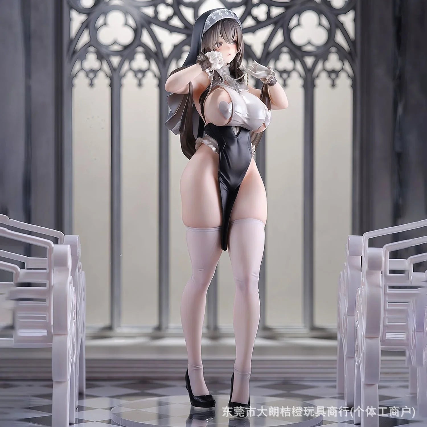 Sexy Anime Nun Figure Desktop Statue Collectible Model for Adults Kawaii