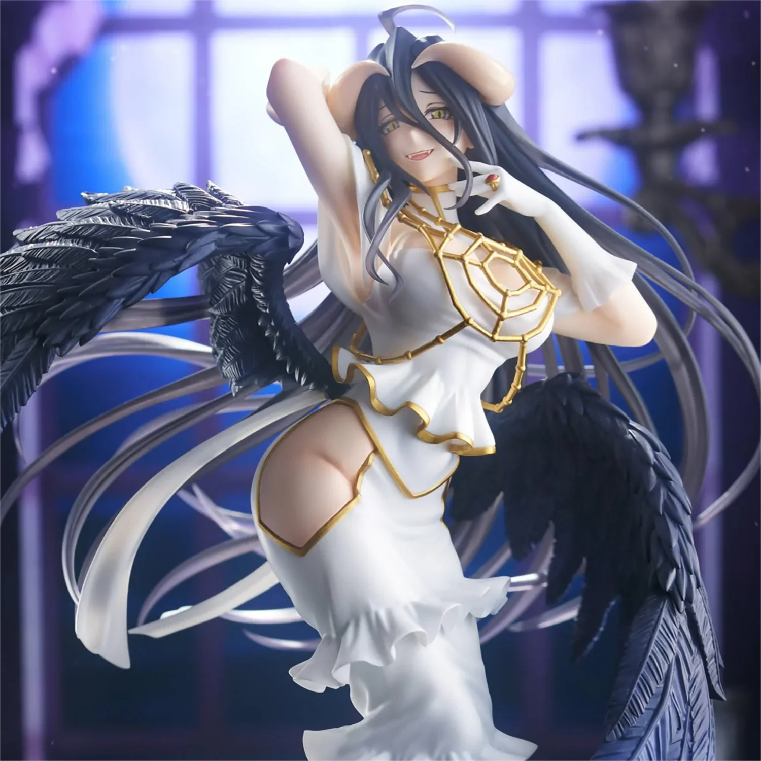 Original TAITO T-most OVERLORD Albedo white demon PVC Anime Figures Action Figure Model Toys