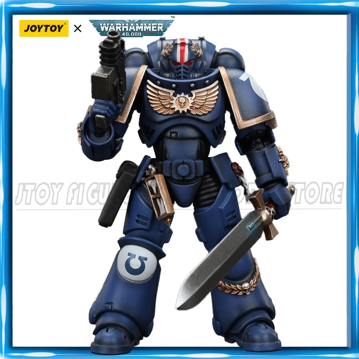 JOYTOY 1/18 Action Figure Warhammer 40K Ultramarines Primaris Lieutenant Argarant 3.0 Collection Model JT4065