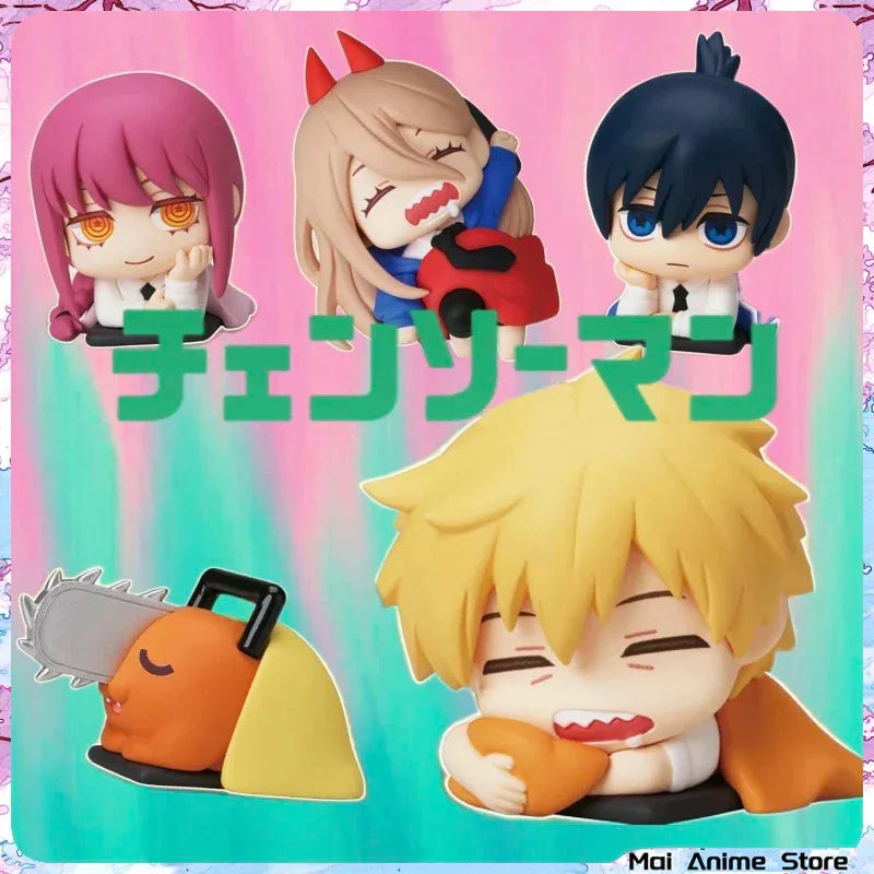 Chainsaw Man Power Figure Anime Denji Aki Statue Makima Sleeping Action Figurine Sculpture Ornament Decoration Table Accessories