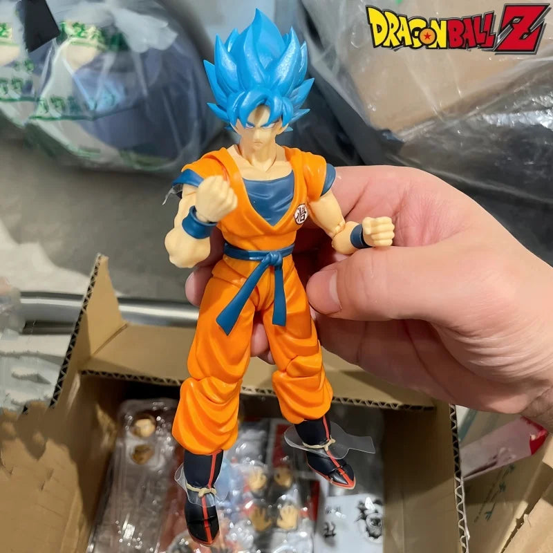 Original Bandai Shfiguarts Kakarotto Son Goku Anime Figure Toys Shf Super Saiyan Blue Hair Action Moveable Joint Pvc Model Toys