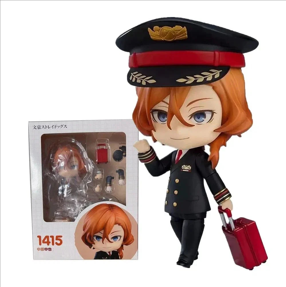 10CM Bungo Stray 1191 Ryunosuke Akutagawa 676 Nakahara Chuya 657 Dazai Osamu PVC Action Figure Toy Anime Q Figurine Model Doll
