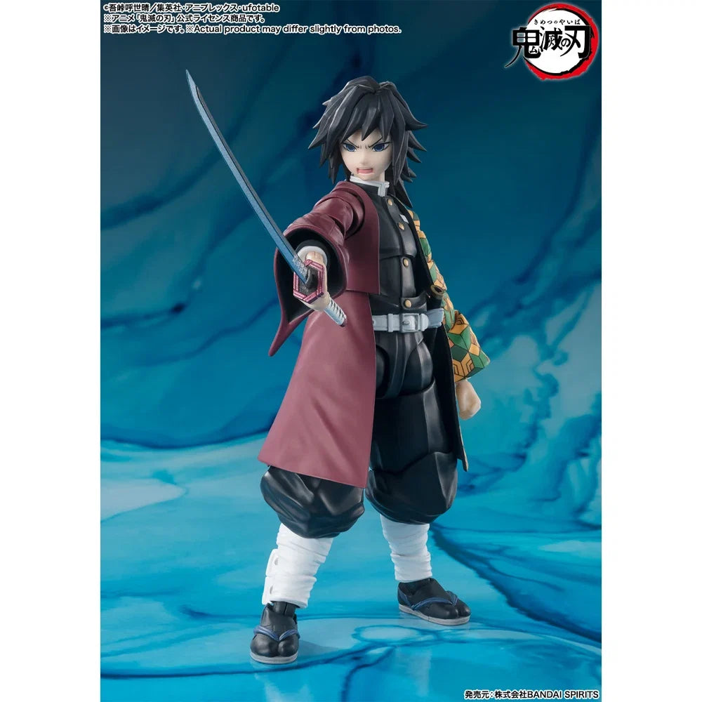 In Stock Original BANDAI SHFiguarts Demon Slayer Giyu Tomioka Figure Action Anime Genuine Model Boxed Toy