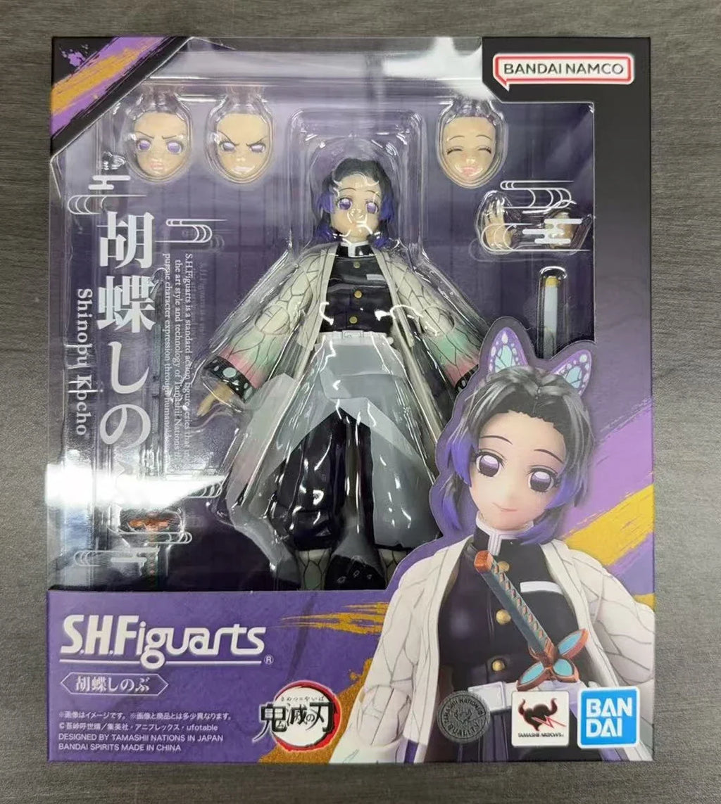Original Bandai Demon Slayer: Kimetsu no Yaiba S.H.Figuarts SHINOBU KOCHO Anime figure Model Toy Collections Gift