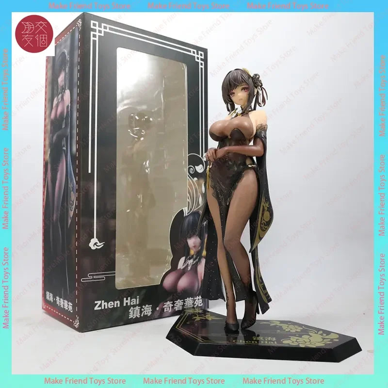 26cm Azur Lane Zhenhai 26cm Handmade Cheongsam Style Beauty Girl Collectible Anime Figure Desktop Decoration Gift For Fans