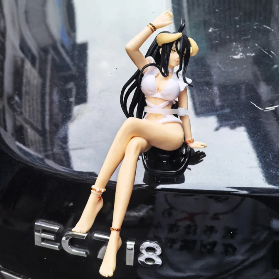 Anime figure Albedo Sitting action figure Albedo swim costume figurine Doll PVC Model Toy Adult Collection Statue Gift