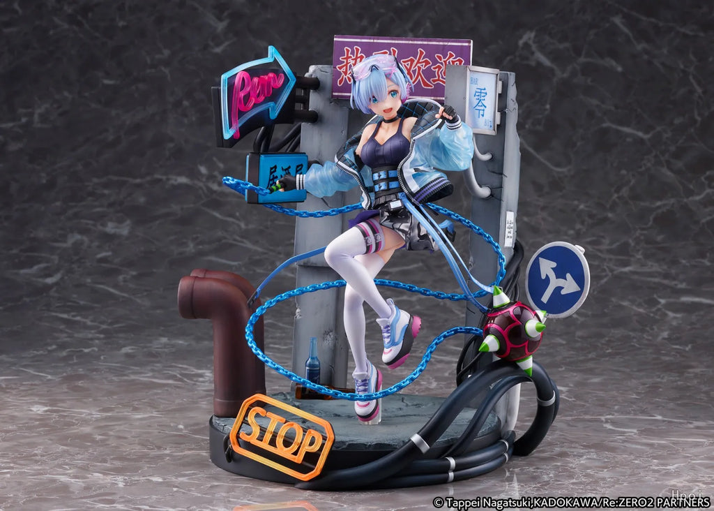 【MT】Original Alpha Satellite EStream Re: ZERO Starting Life in Another World REM Emilia RAM Neon City 1/7 Scale Figure Toy Model