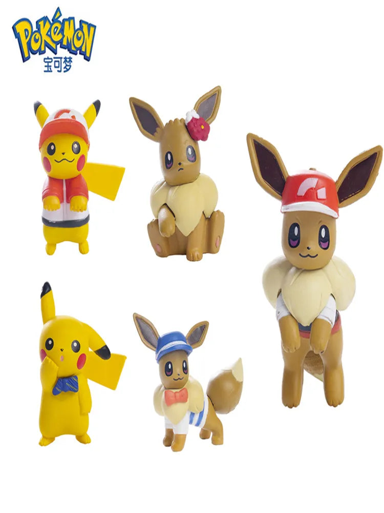 Bulk Buy Lot Pokemon Cartoons Movie Anime Figures Pikachu Snorlax Eevee High Quality Action Pet Model Toy Children Christma Gift