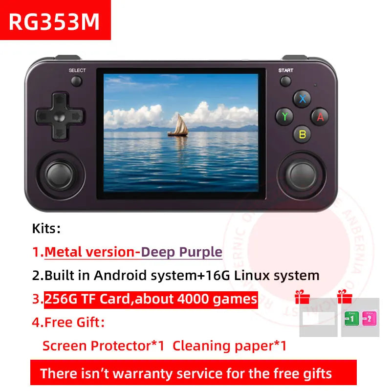 ANBERNIC RG353M Handheld Game Console Aluminium Alloy CNC Support Dual OS Android 11+Linux, 5G WiFi 4.2 Bluetooth 3.5 Inch IPS