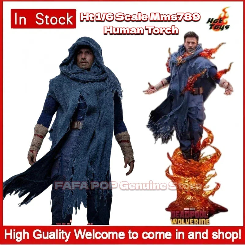 Echte Hottoys Ht 1/6 Maßstab Mms789 Human Torch Sammlerfigur Marvel Deadpool & Wolverine Modell mit austauschbaren Köpfen