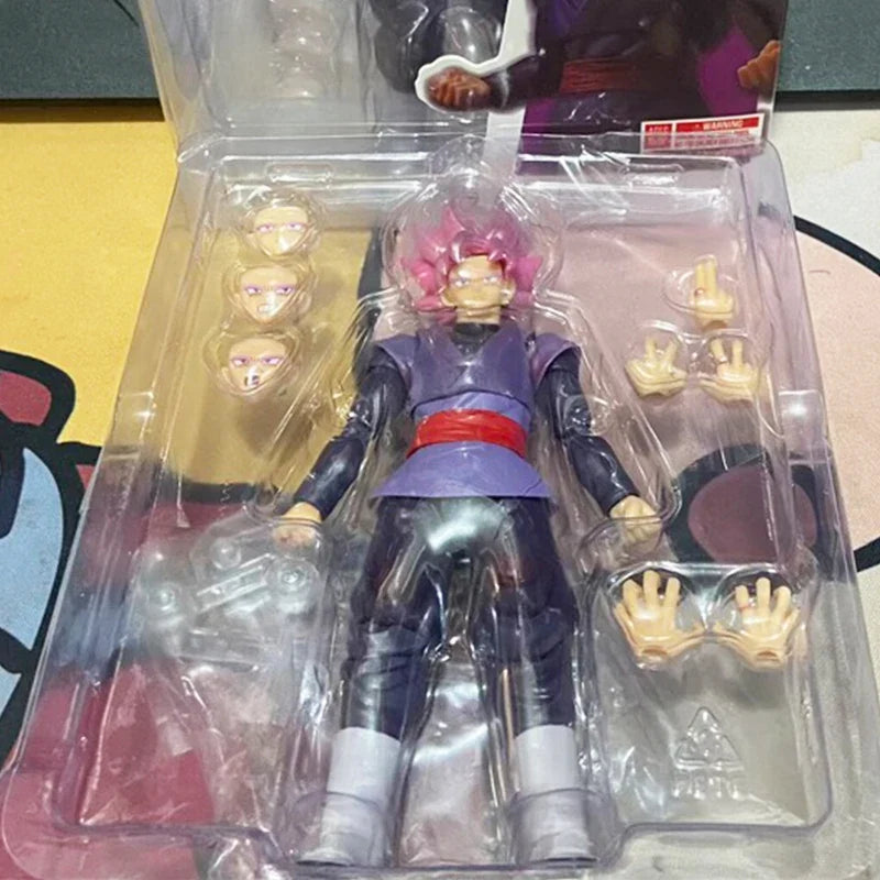 In Stock Shf Dragon Ball Super Saiyan God Son Goku Red and Goku Black Anime Action Figures PVC Collection Model Toys Gift