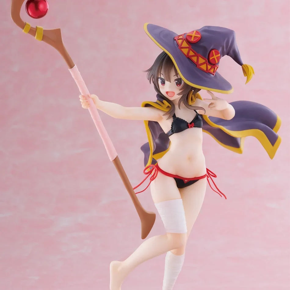Original Genuine TAITO God's Blessing on This Wonderful World 18cm Megumin Action Figure Cute Figurine For Girls Birthday Gift