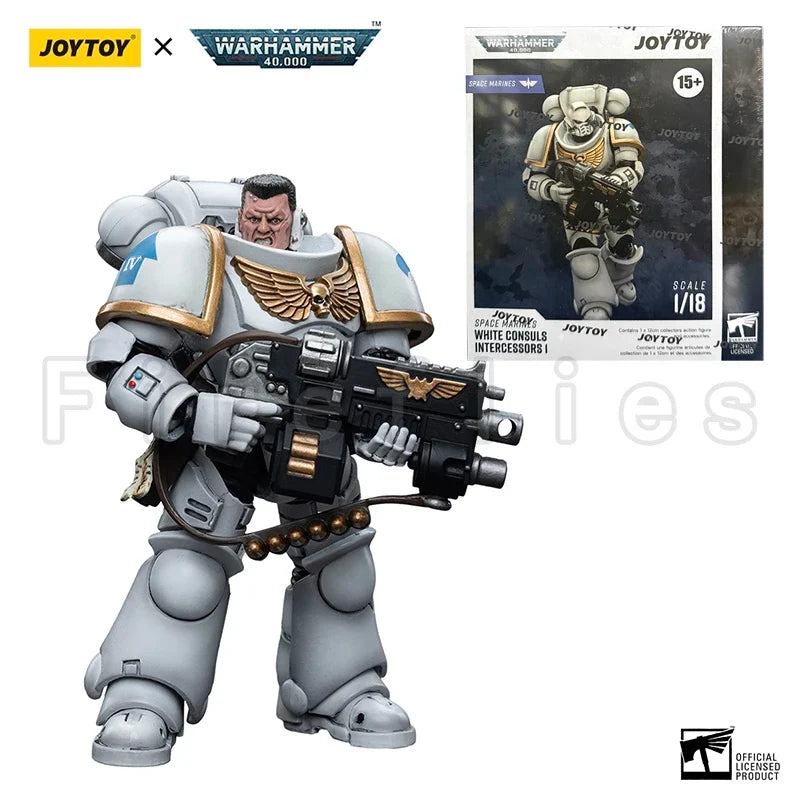 1/18 JOYTOY Action Figure 40K Space Marines White Consuls Intercessor 1 Anime Collection Model Toy