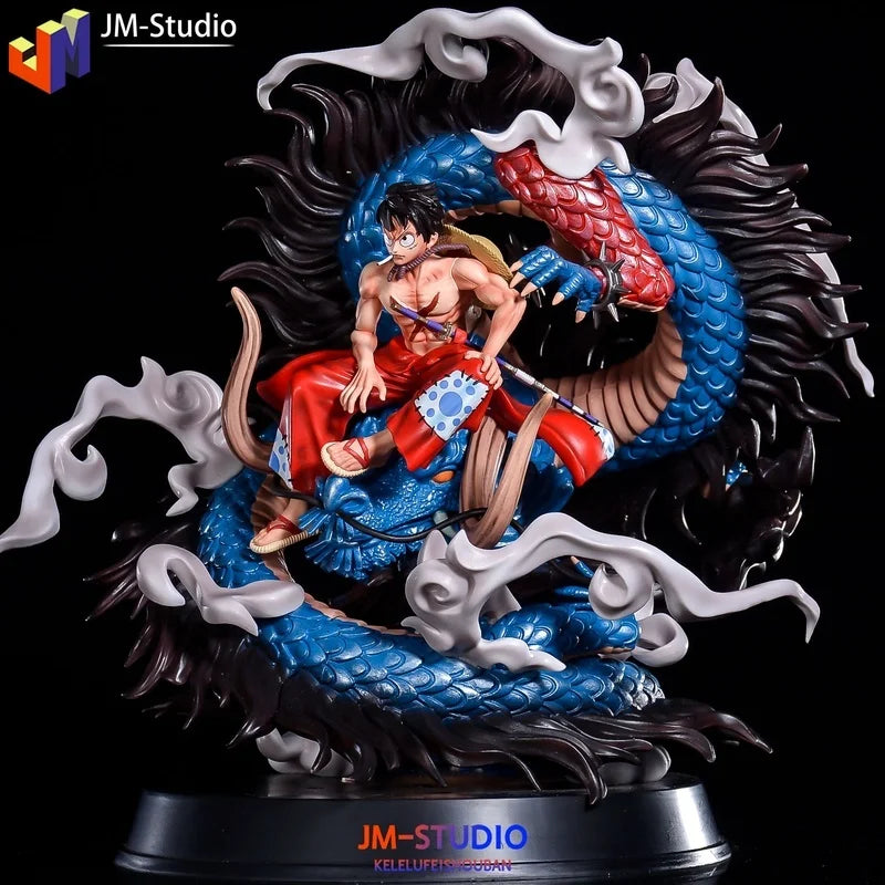 39cm Anime One Piece Figure Kaidou Vs Luffy Action Figures Pvc Model Collection Statue Desktop Decoration Doll Toy Birthday Gift