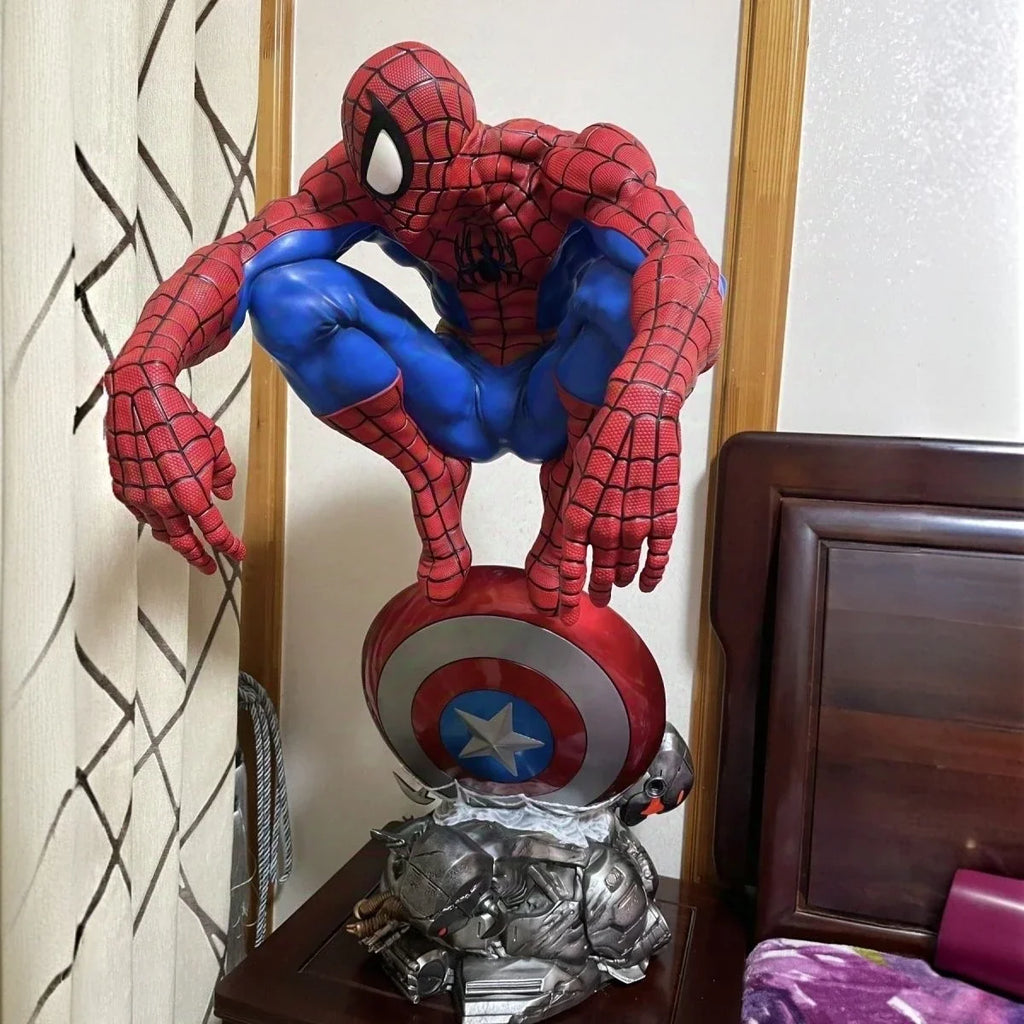 Classic Red Blue Spiderman Resin Statue Birthday Gift Friend Collectible Action Figure Toy Poseidon Design Unique Collectibles
