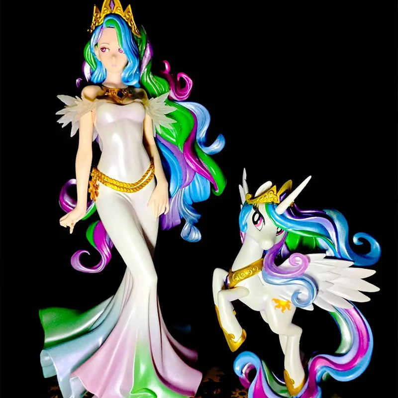 Cute  Little Pony Celestia Twilight Princess Sparkle Anime Figure Model Toys Girls Room Ornament Kids New Year Gifts