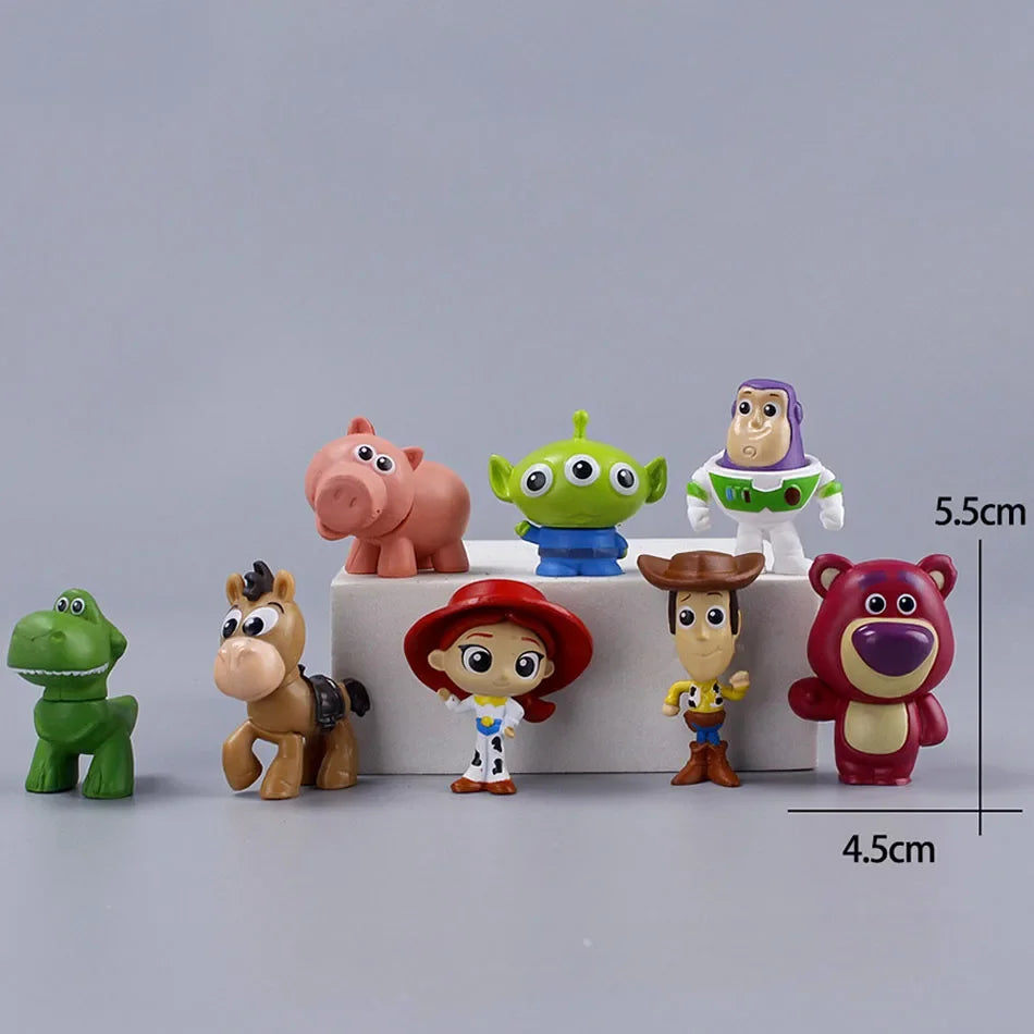 Anime Figure 8pcs Set Toys Story 4 Disney 5cm  Woody Buzz Lightyear Action Decoration Collection Figurine Toy Model for Children