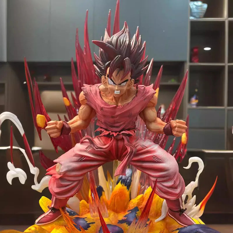 40cm Anime Figure Dragon Ball Super Saiyan God Red Kaiouken Goku Explosive Goku Statue Pvc Model Figurine Toys Action Figures
