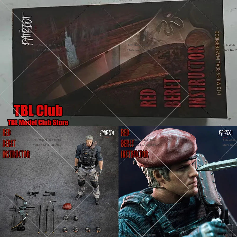 Patriot Studio 1/12 Handsome Red Beret Instructor Männlicher Soldat Komplettes Set Passend für 6-Zoll-Actionfigur Modell mit Bogen-Pfeil-Ausrüstung