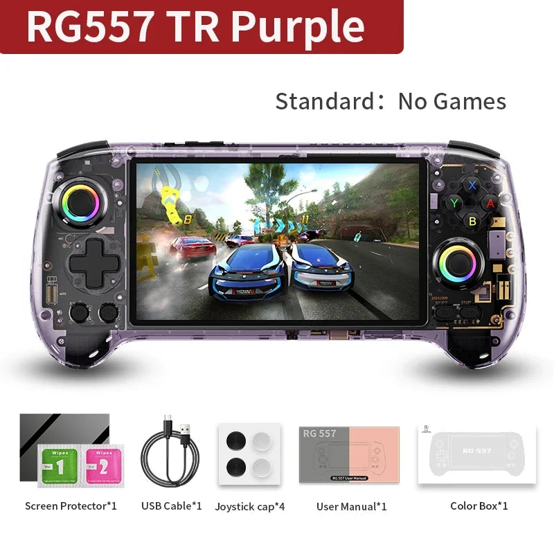 ANBERNIC RG557 Retro Handheld Game Video Player Console Android 14 12G+256G 5.48 inch AMOLED Screen 512G PS2 PSP Games Gift