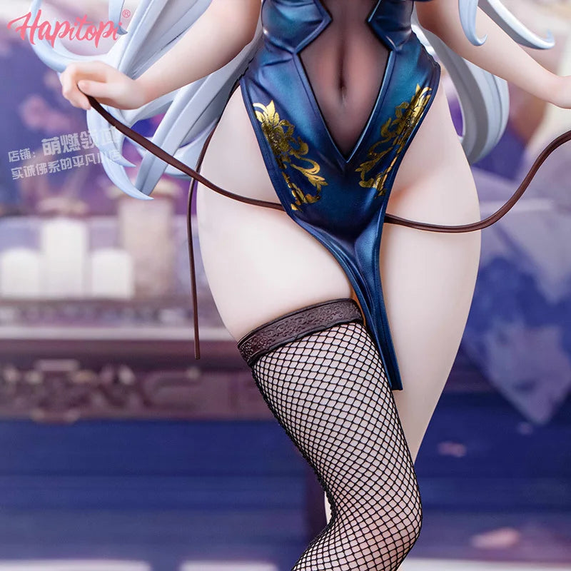 Original Hapitopi&Machi Flag Winning Bunny Girl 1/6 Silk Stockings White-haired Cheongsam Collection Doll Collection Gifts