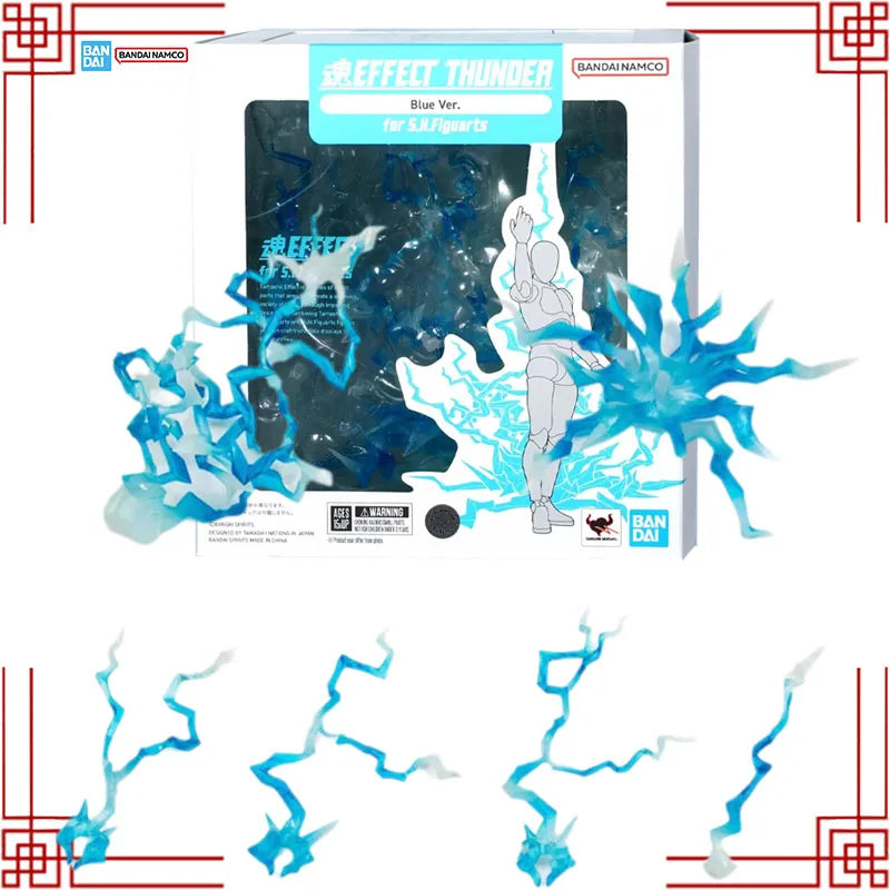 Bandai Genuine Model Kit S.H.Figuarts Effect Thunder Blue Ver. Anime Special Effects Character Decoration Kit Toys for Gifts