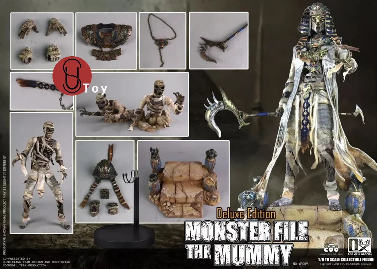 COOMODEL MF008 MF009 1/6 Monster File The Mummy Egypt Skeleton platform 12'' Action Figure Full Set Collectible Model Toys Gift
