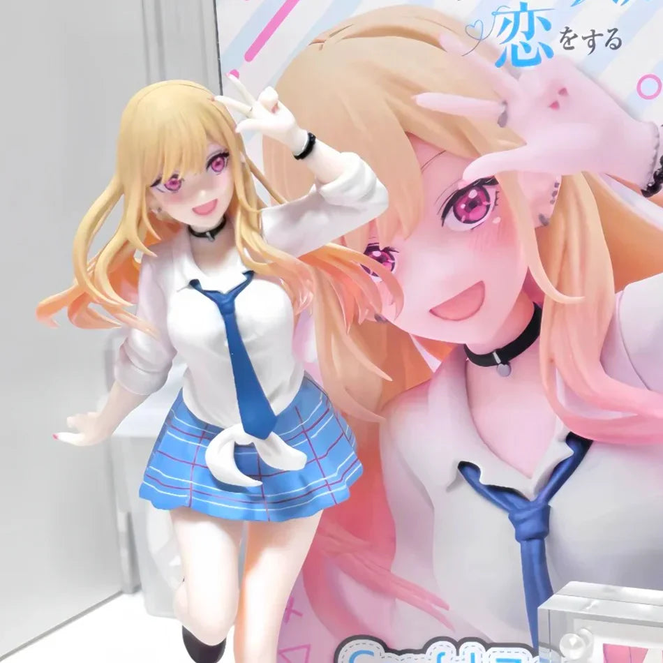 18CM Anime My Dress Up Darling Kitagawa Marin Figure School Uniform Dress Up Standing Model Toy Gift Action Figure For Kids PVC