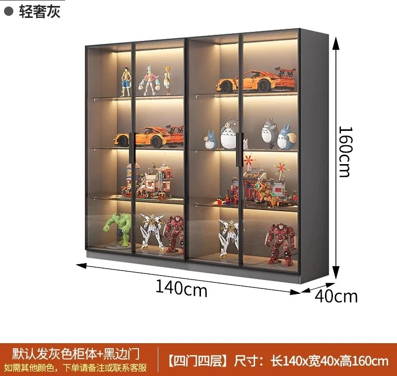 Custom Glass Door Figure Display Cabinet Display Home Living Room Blind Box Toy Lego Model Ornament