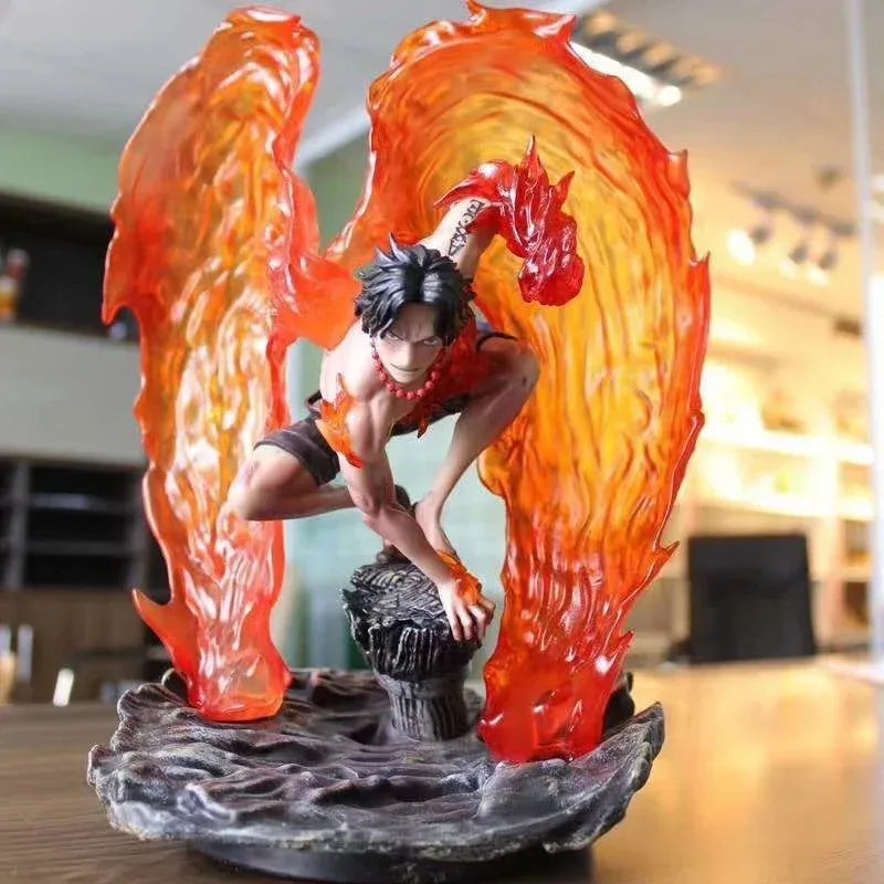 Portgas D Ace Flames of Resurrection GK Statue Fire Fist Ace Anime Collectible Model Sculpture Action Figure Ornament Gift
