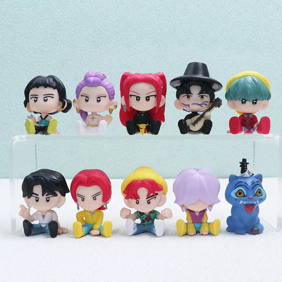 New Kpop Demon Hunters Anime Merchandise Rumi Mira Zoey Character Figurine 5CM Toys Cute Q Version Model Ornaments Birthday Gift