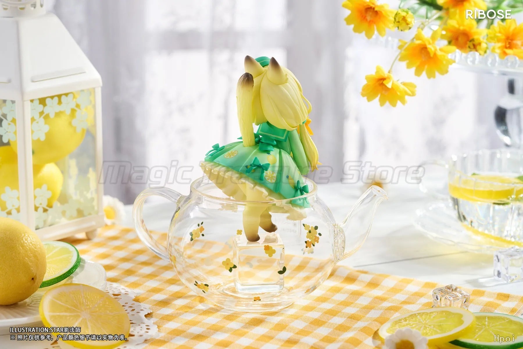 【In Stock】Original RIBOSE DLC Series Tea Party Cat Lemon Cat Model Figure Toys Gift