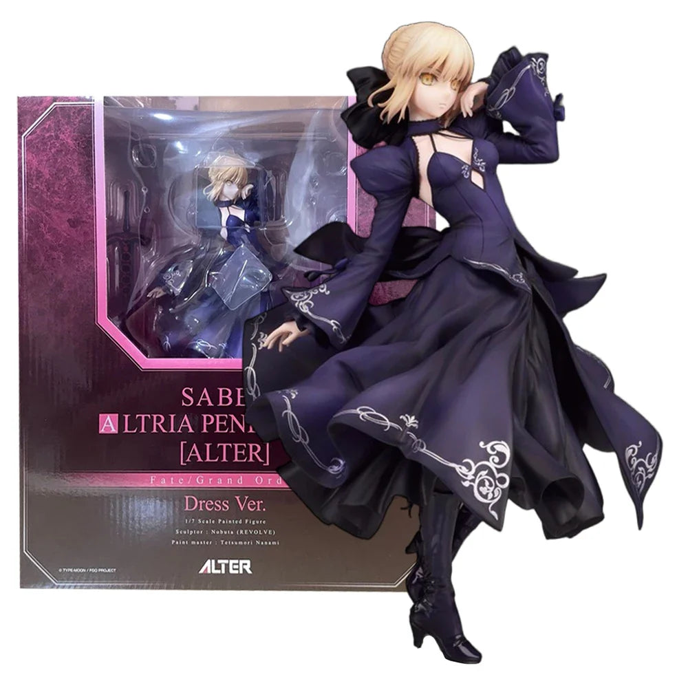 23CM Anime Gekijouban Fate/stay night Heaven's Feel Altria Pendragon Black Dress Up Saber Alter japan verision