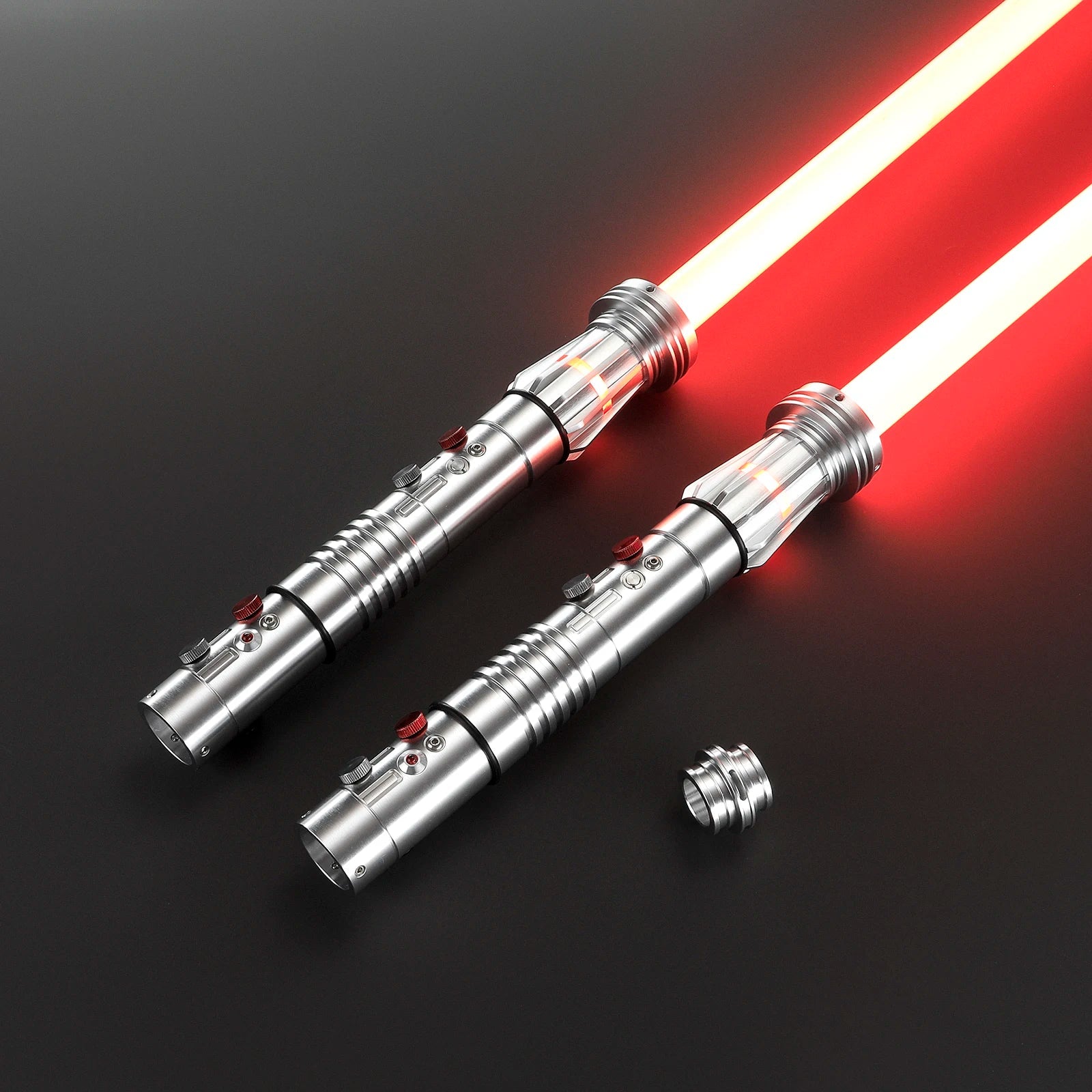 DamienSaber Darth Maul Lightsaber Sensitive Smooth Swing Light Saber FX Heavy Dueling Laser Sword Metal Hilt with 34 Sound Fonts