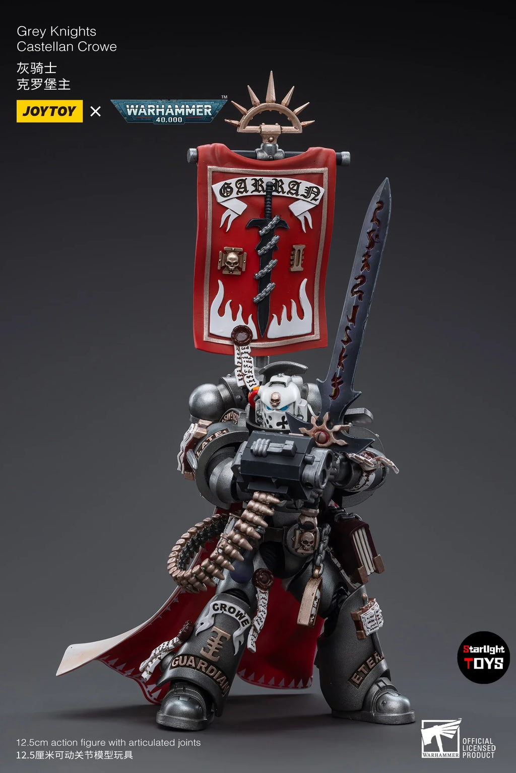 JOYTOY 1/18 Action Figure Warhammer 40K Grey Knights Castellan Crowe Toy Model Gift Collection