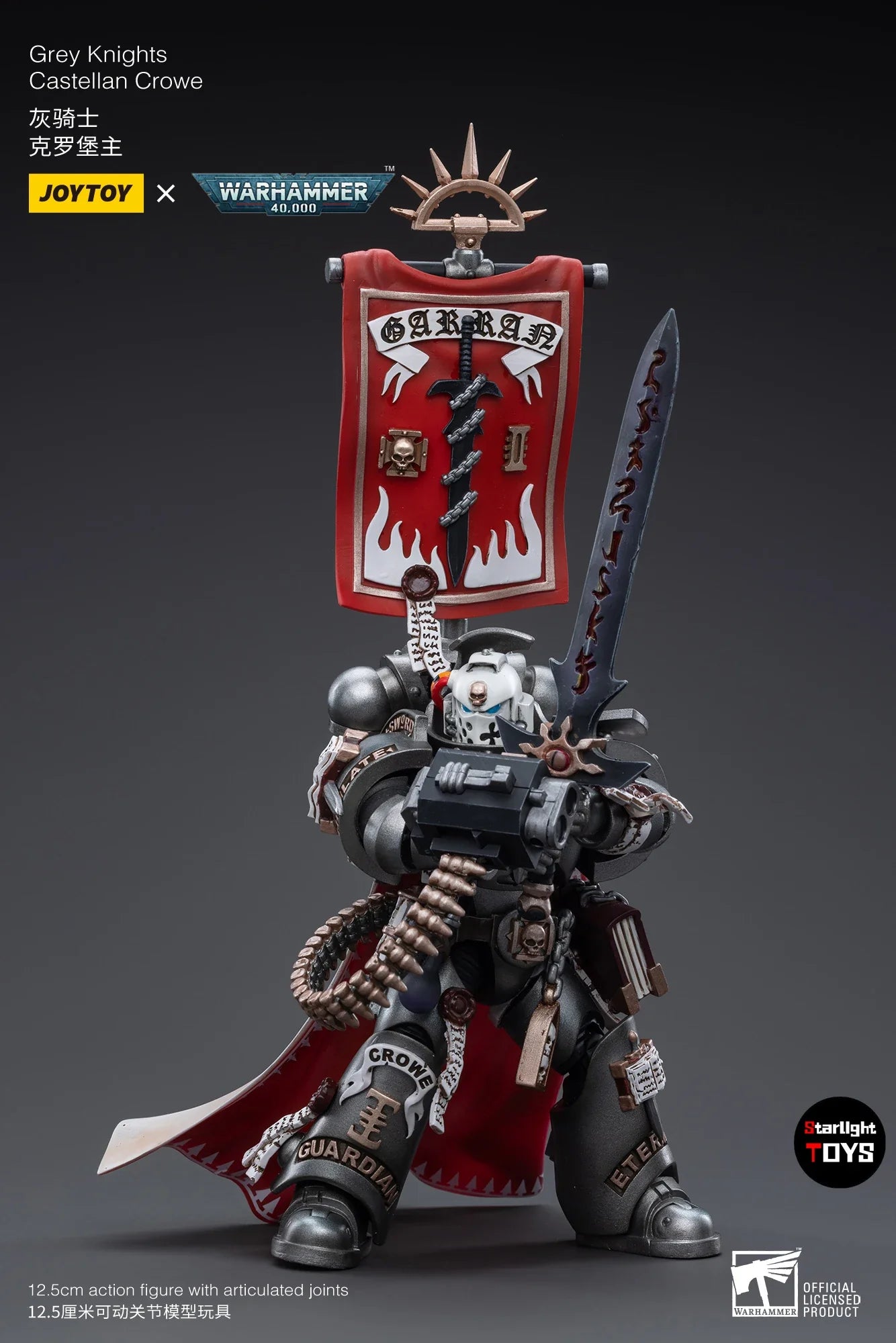 JOYTOY 1/18 Action Figure Warhammer 40K Grey Knights Castellan Crowe Toy Model Gift Collection