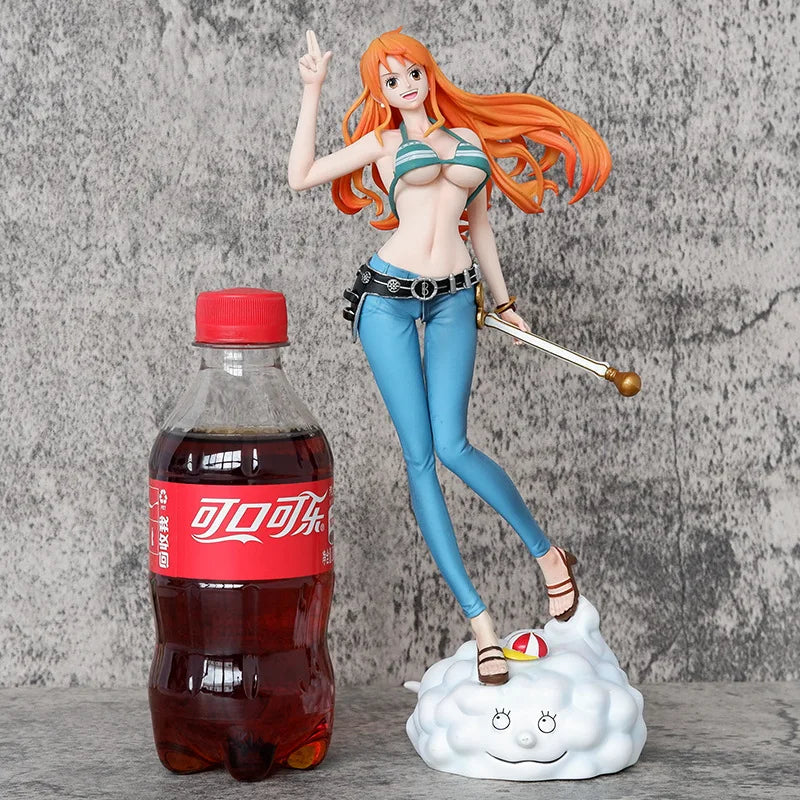 One Piece Action Figure 25cm C2 Nami Figuras Manga Figurine One Pieces GK Statue Model Ornaments Toys Anime Peripheral Kids Gift