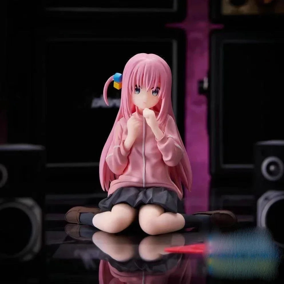 BOCCHI THE ROCK! Anime Gotoh Hitori Figures Sitting Guitar Gotoh Hitori Doll Action Figure Collect Model PVC Toys for Children