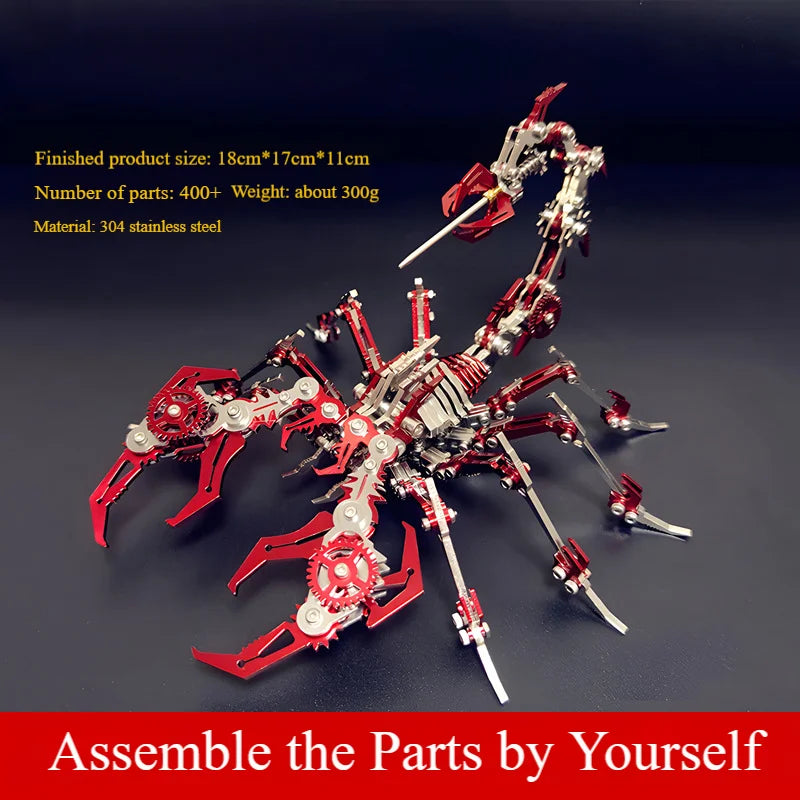 Stainless Steel Scorpion Model Toy – 3D Mechanical Puzzle, DIY Assembly Kit, Creative Gift for Adults & Kids, 380g