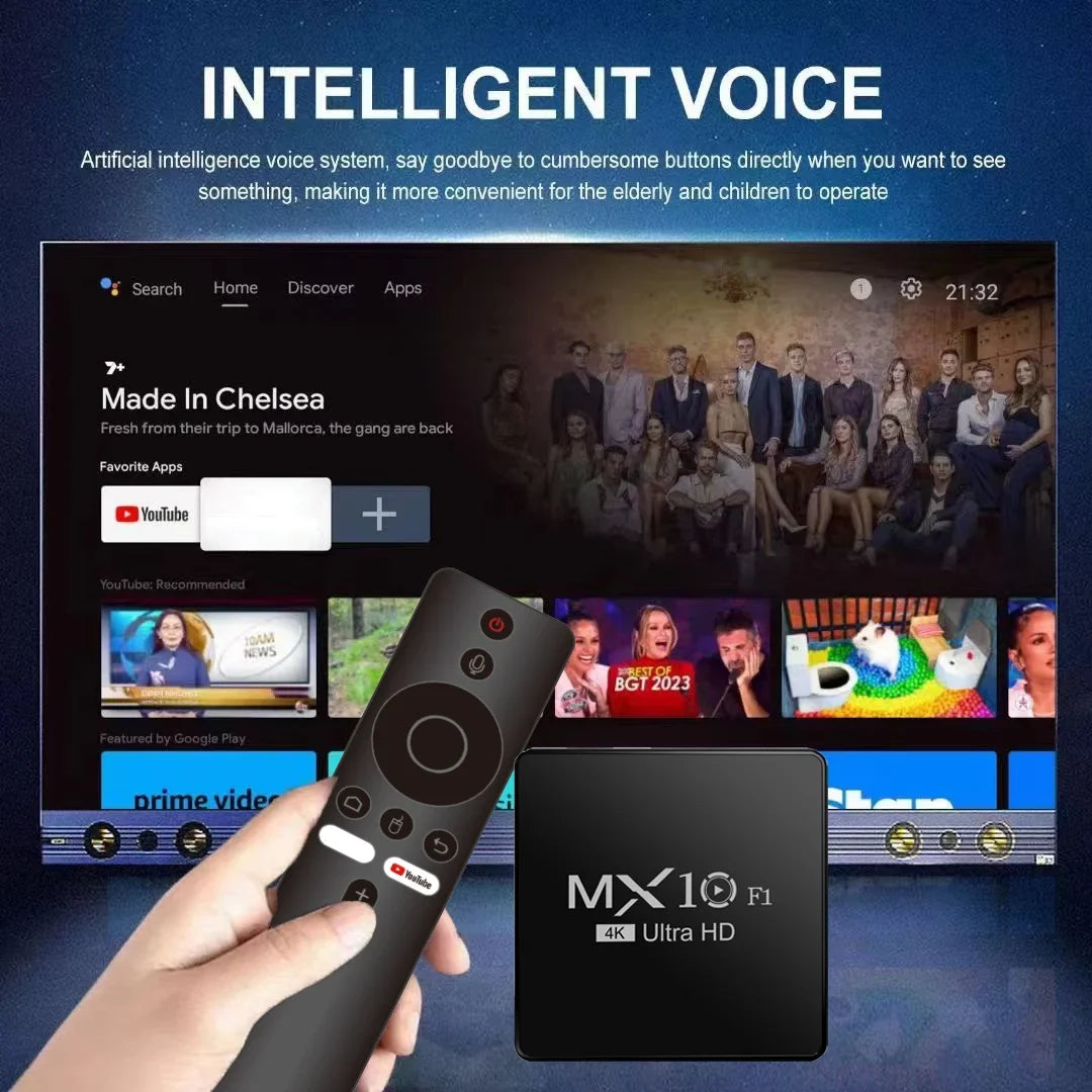 Smart TV Android Box MX10 F1 Android 13 Allwinner H313 Cortex™-A53 Build in Wi-Fi 2.4G + BT5.0 Set-Top TV Box