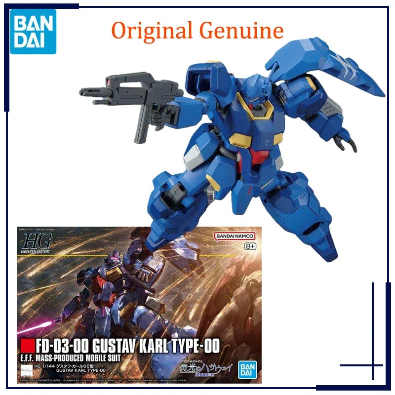 Original Genuine Bandai Anime GUNDAM HG FD-03-00 GUSTAV KARL TYPE-00 Assembly Model Toy Action Figure Ornament Gift Kid Children